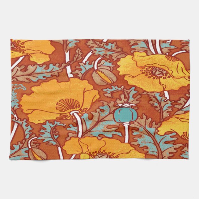 Vintage Poppy Tea Towel (Horizontal)