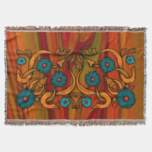 Vintage Poppy Throw Blanket