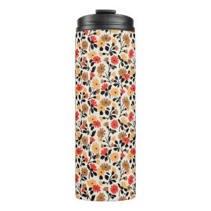 Vintage Popular Floral Pattern Thermal Tumbler