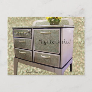 Vintage Porcelin Print Cookstove Postcard-customiz Postcard