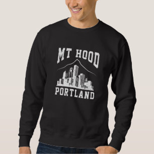Vintage Portland City Skyline Mt Hood Silhouette Sweatshirt