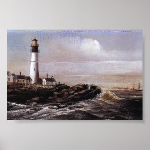Vintage Portland Headlight Maine William Walker Poster