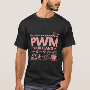 Vintage Portland Pwm Airport Code Travel Day Retro T-Shirt