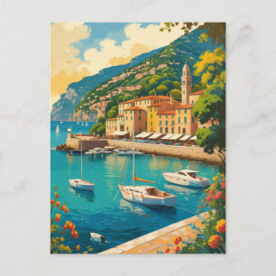 Vintage Portofino Genova Italy Holiday Postcard