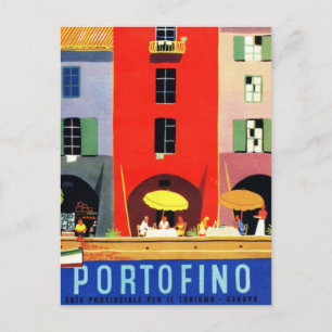 Vintage Portofino Genova Italy Postcard