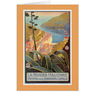 Vintage Portofino Italian Riviera travel poster