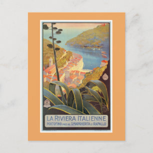 Vintage Portofino Italian Riviera travel poster Postcard