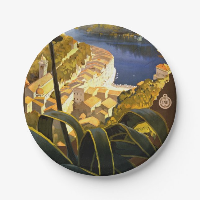 Vintage Portofino Italy Paper Plate (Front)