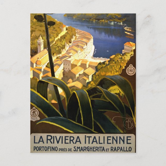 Vintage Portofino Italy Postcard (Front)