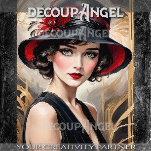 Vintage Portrait of a Woman -Decoupage- Tissue Paper