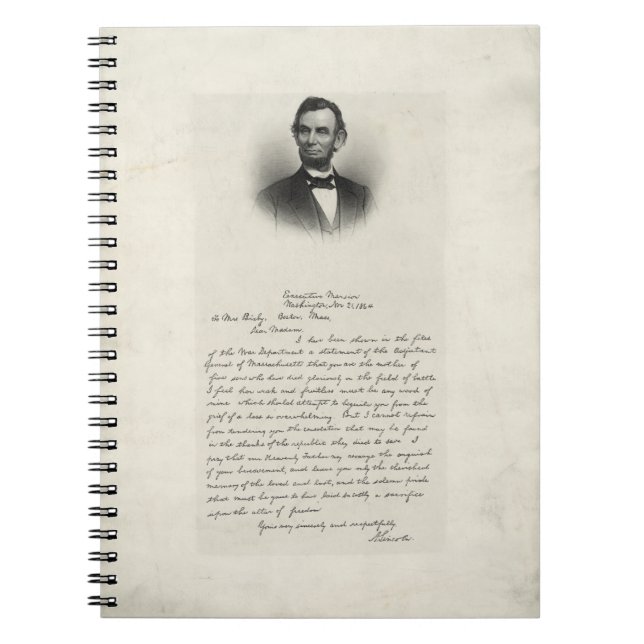 Vintage Portrait of Abraham Lincoln Notebook (Front)