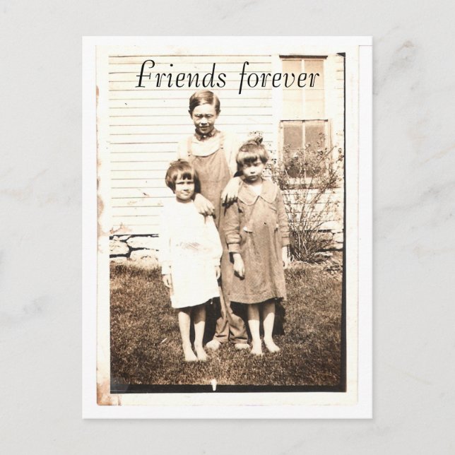 Vintage Portrait of Brothers and Sisters Postcard (Front)