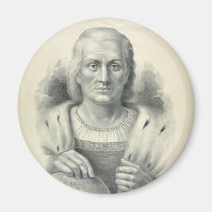 Vintage Portrait of Christopher Columbus Magnet