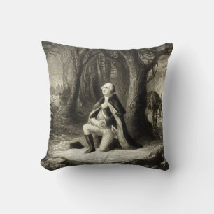 Vintage Portrait of George Washington Praying Cushion