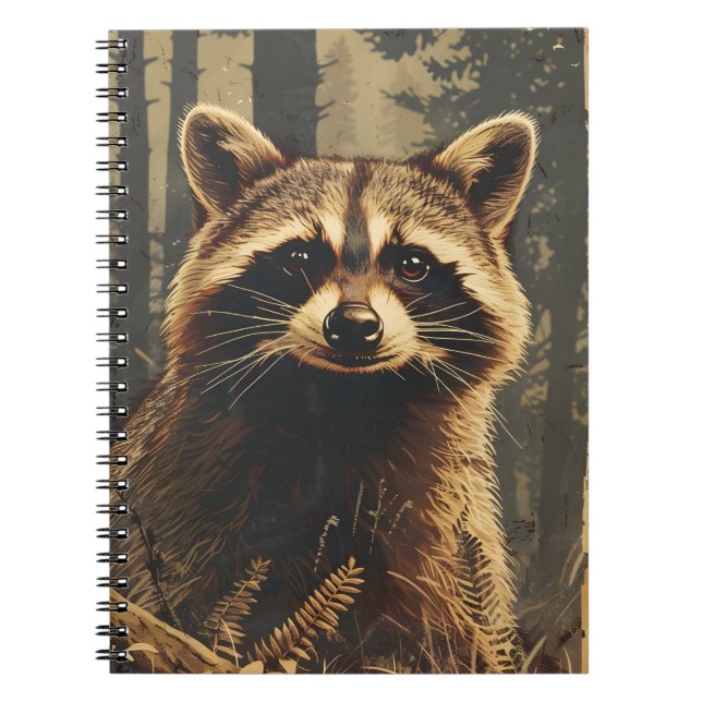Vintage Portrait of the Racoon Notebook (Front)