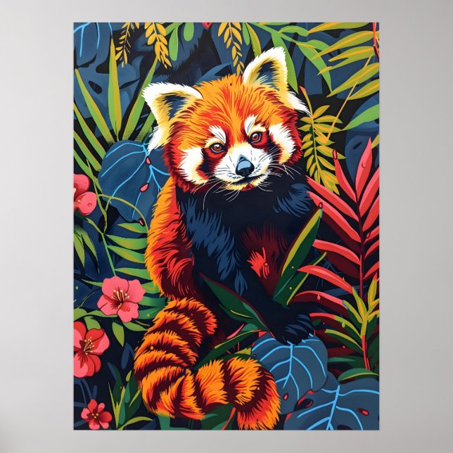 Vintage Portrait of the Red Panda Poster (Front)