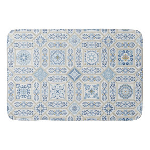 Vintage Portugal Azulejo traditional Bath Mat