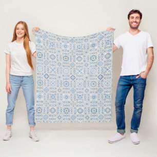 Vintage Portugal Azulejo traditional Fleece Blanket