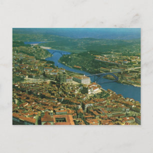 Vintage Portugal,  Porto, city and River Douro Postcard