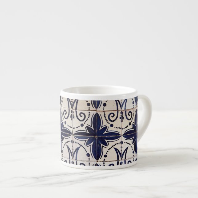 Vintage portuguese azulejo espresso cup (Front Right)
