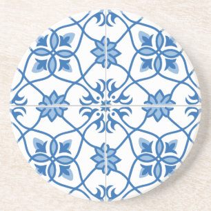 Vintage Portuguese Azulejo Tile Pattern Coaster