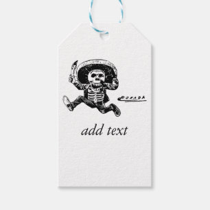 Vintage Posada Mexican Skeleton Knife Gift Tags