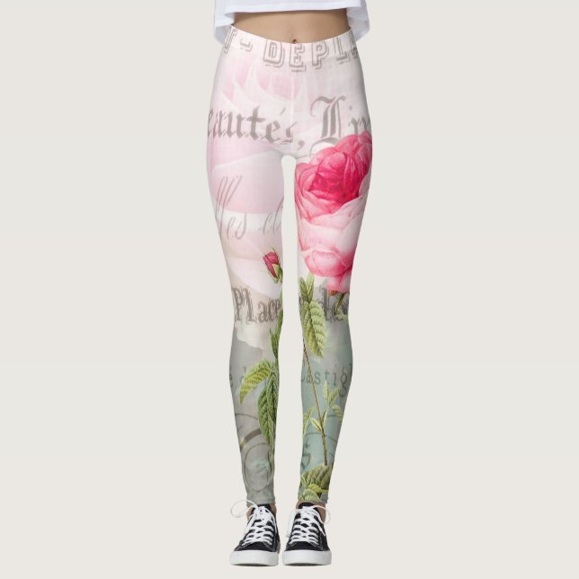 Vintage Post Card Leggings (Front)