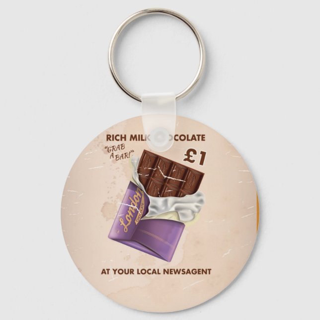 Vintage Post-War Chocolate Advertisement Key Ring (Front)