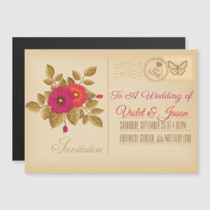 Vintage Postage Magnetic Invitation