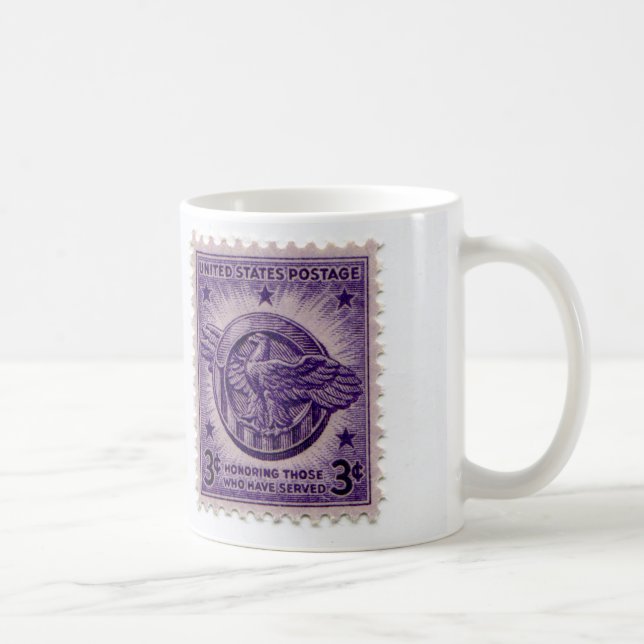 Vintage Postage Stamp Coffee Cup (Right)