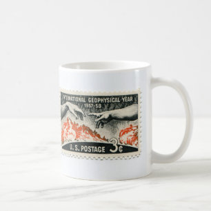Vintage Postage Stamp Coffee Cup