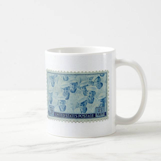 Vintage Postage Stamp Coffee Cup (Right)