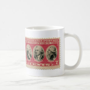 Vintage Postage Stamp Coffee Cup