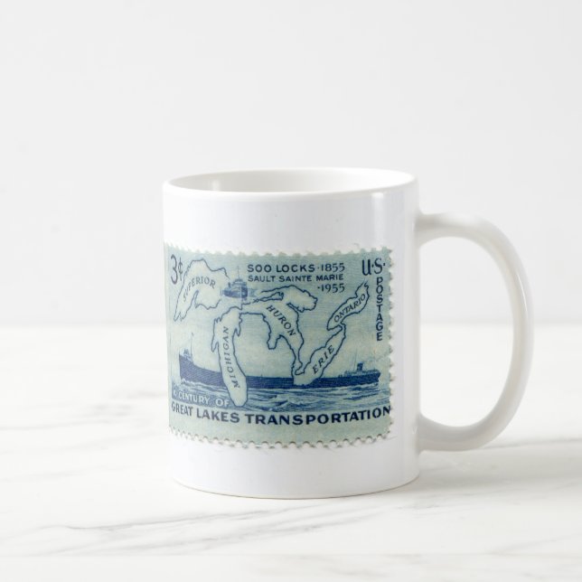 Vintage Postage Stamp Coffee Cup (Right)