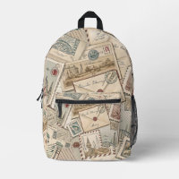 Vintage Postage Stamp Collage Cut & Sew Bag