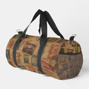Vintage Postage Stamp Philatelic Ephemera Duffle Bag