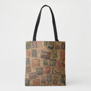 Vintage Postage Stamp Philatelic Ephemera Tote Bag