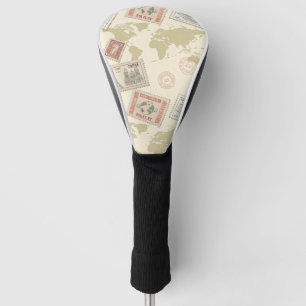Vintage Postage Stamp World Map Travel (1) Golf Head Cover