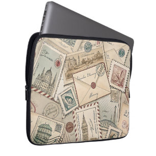 Vintage Postage Stamps Laptop Case