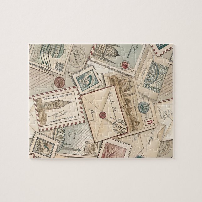 Vintage Postage Stamps Puzzle (Horizontal)