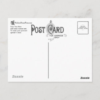 Vintage Postcard Back - Fancy "C" Design