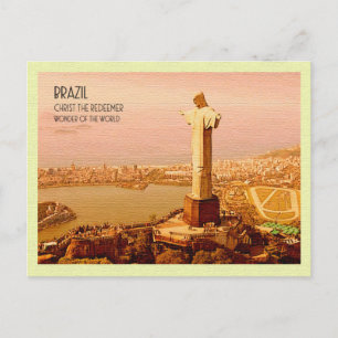 Vintage Postcard Christ the Redeemer Brazil
