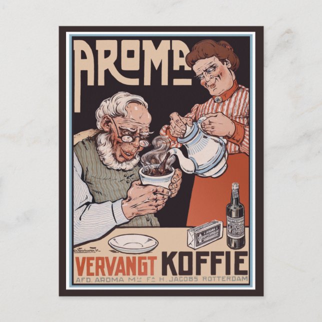 Vintage Postcard:   Coffee: Aroma Vergangt Koffie Postcard (Front)