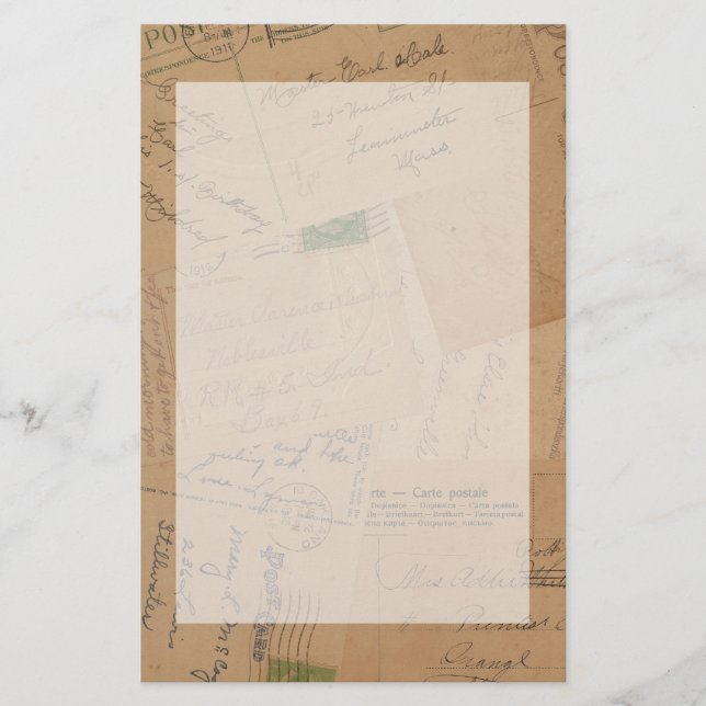 Vintage Postcard Collage Stationary Stationery (Front)