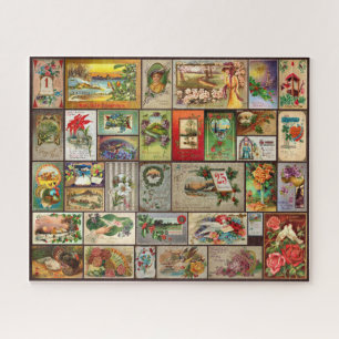 VINTAGE POSTCARD COLLECTION  JIGSAW PUZZLE