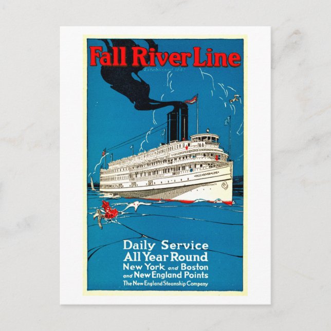 Vintage Postcard for Fall River Line (Front)