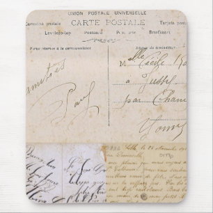 Vintage Postcard Handwriting Mousepad