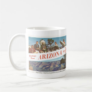 Vintage Postcard, Hopi Indian Tribal Dancers, AZ Coffee Mug