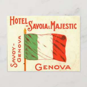 Vintage Postcard - Hotel Savoia Genova Italy
