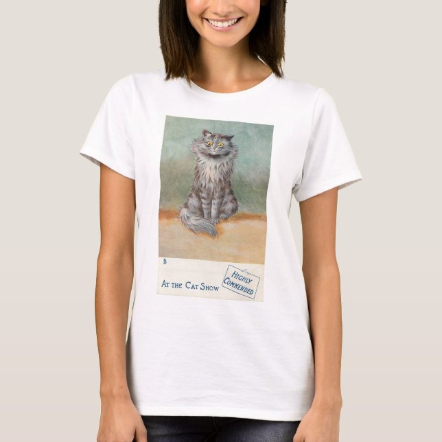Vintage Postcard Illustration by Louis Wain T-Shirt (Front)
